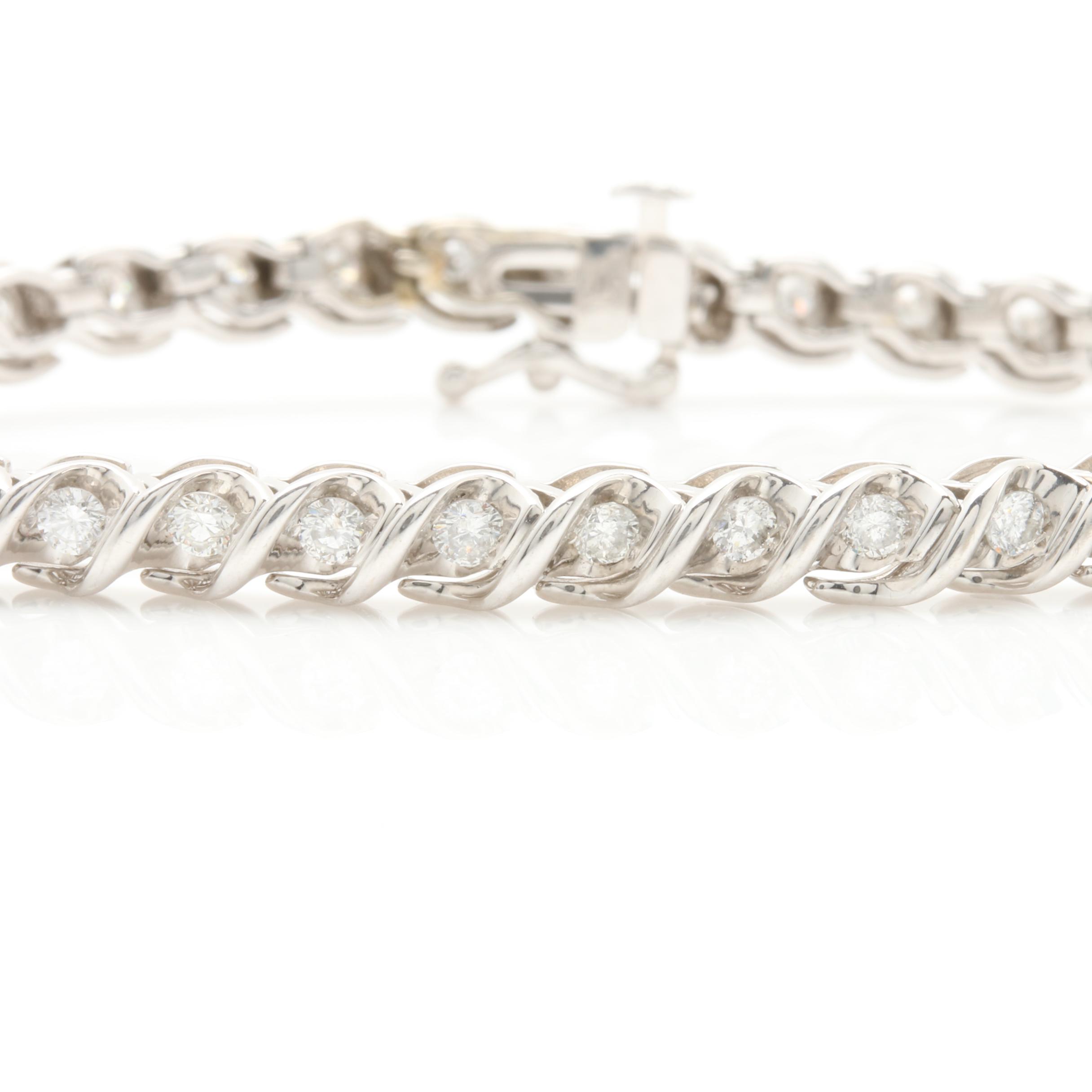 10K White Gold 1.71 CTW Diamond Tennis Bracelet