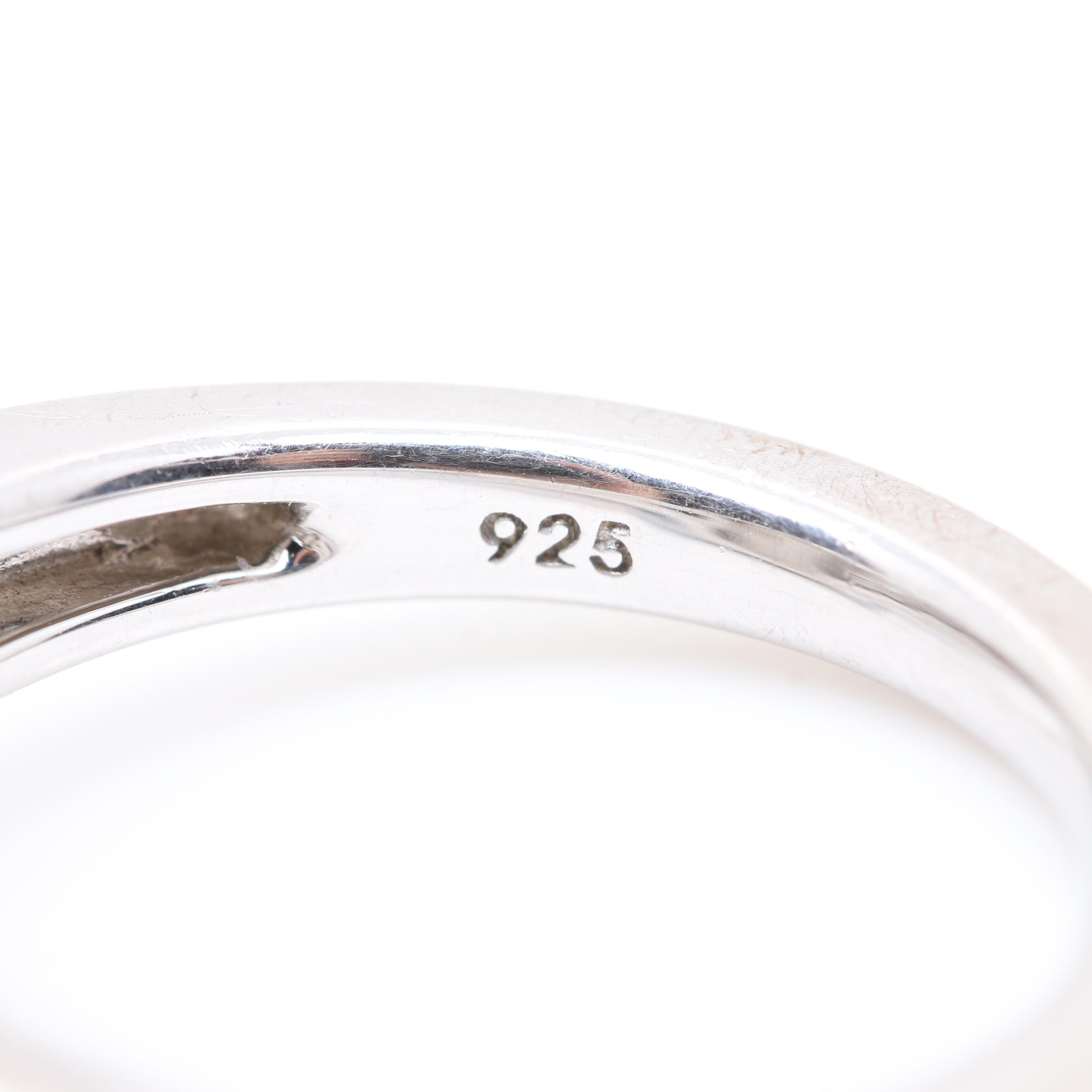 Sterling Silver Synthetic Sapphire and Cubic Zirconia Pendant and Diamond Ring