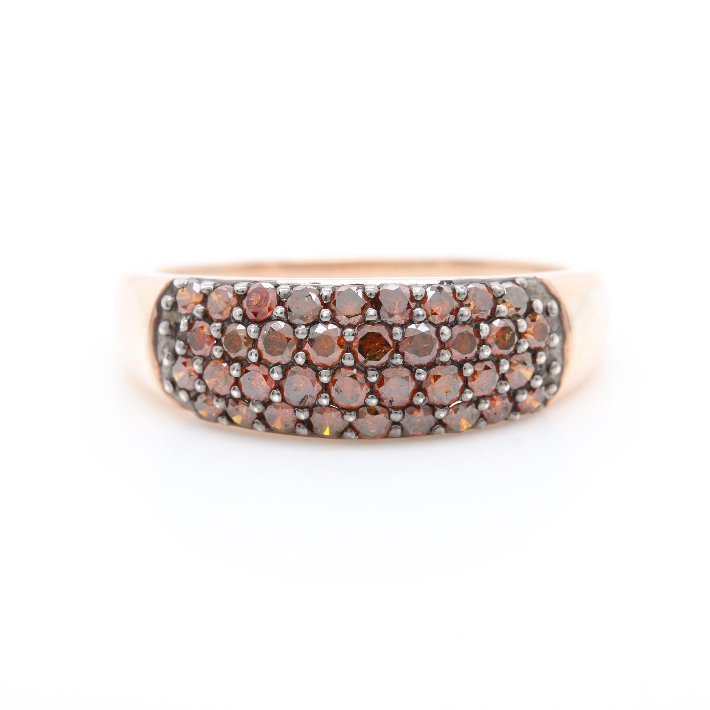 Gold Wash on Sterling Silver Brown Diamond Ring