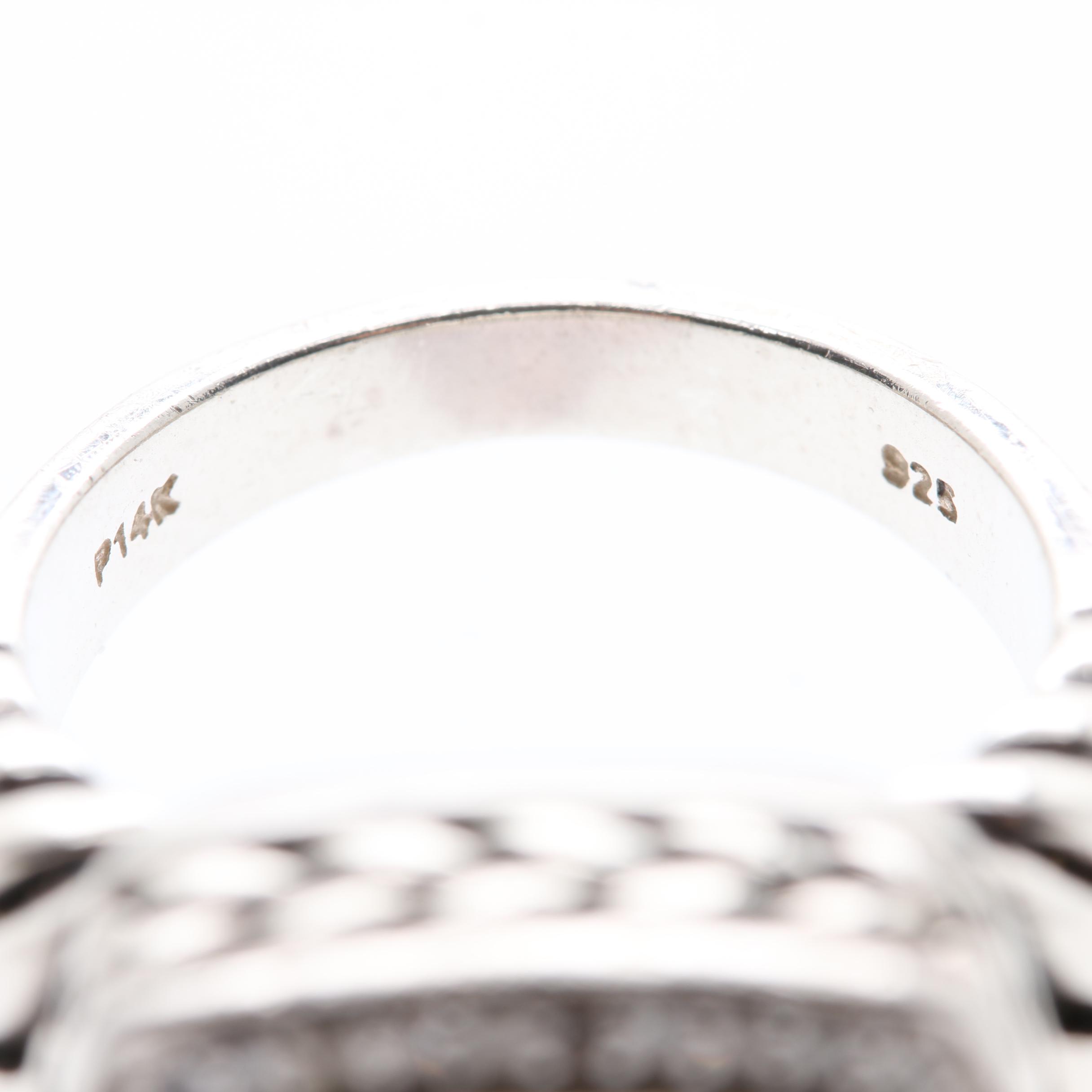 Sterling Silver Citrine Pendant and Smoky Quartz Ring with Diamond Accents