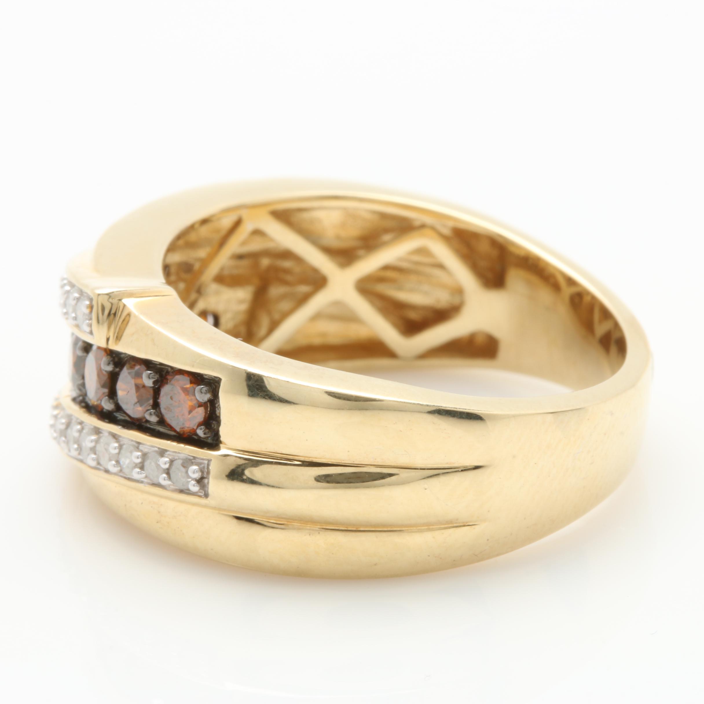 Gold Wash Over Sterling Silver 1.00 CTW Diamond Ring