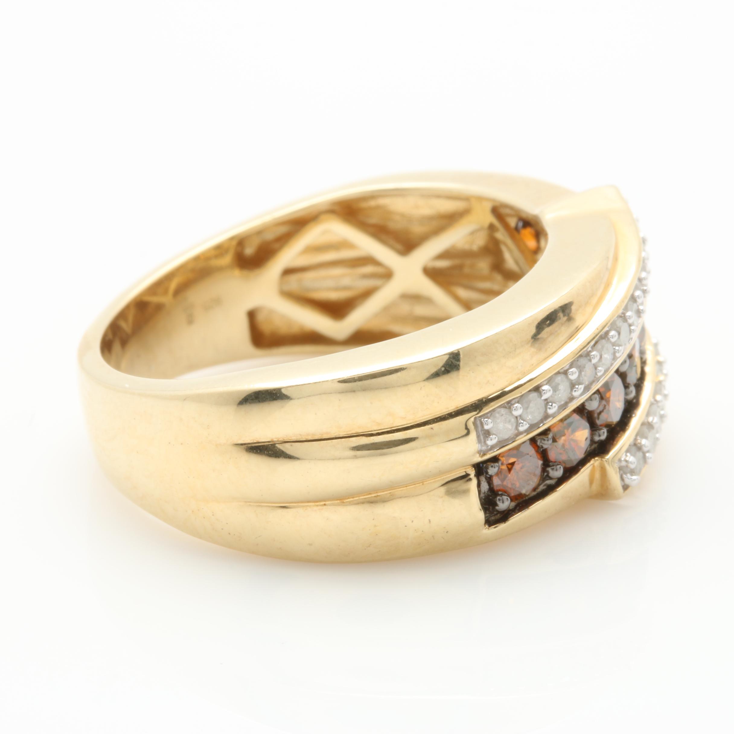 Gold Wash Over Sterling Silver 1.00 CTW Diamond Ring