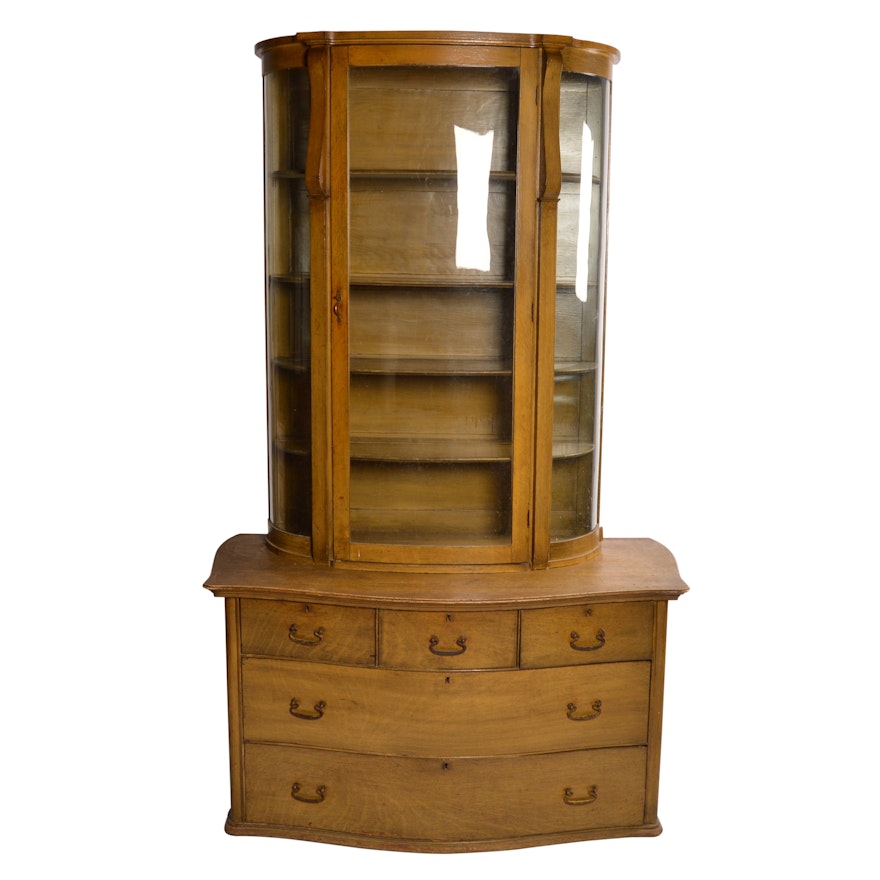 Early 20th Century Curio Cabinet and Chest of Drawers