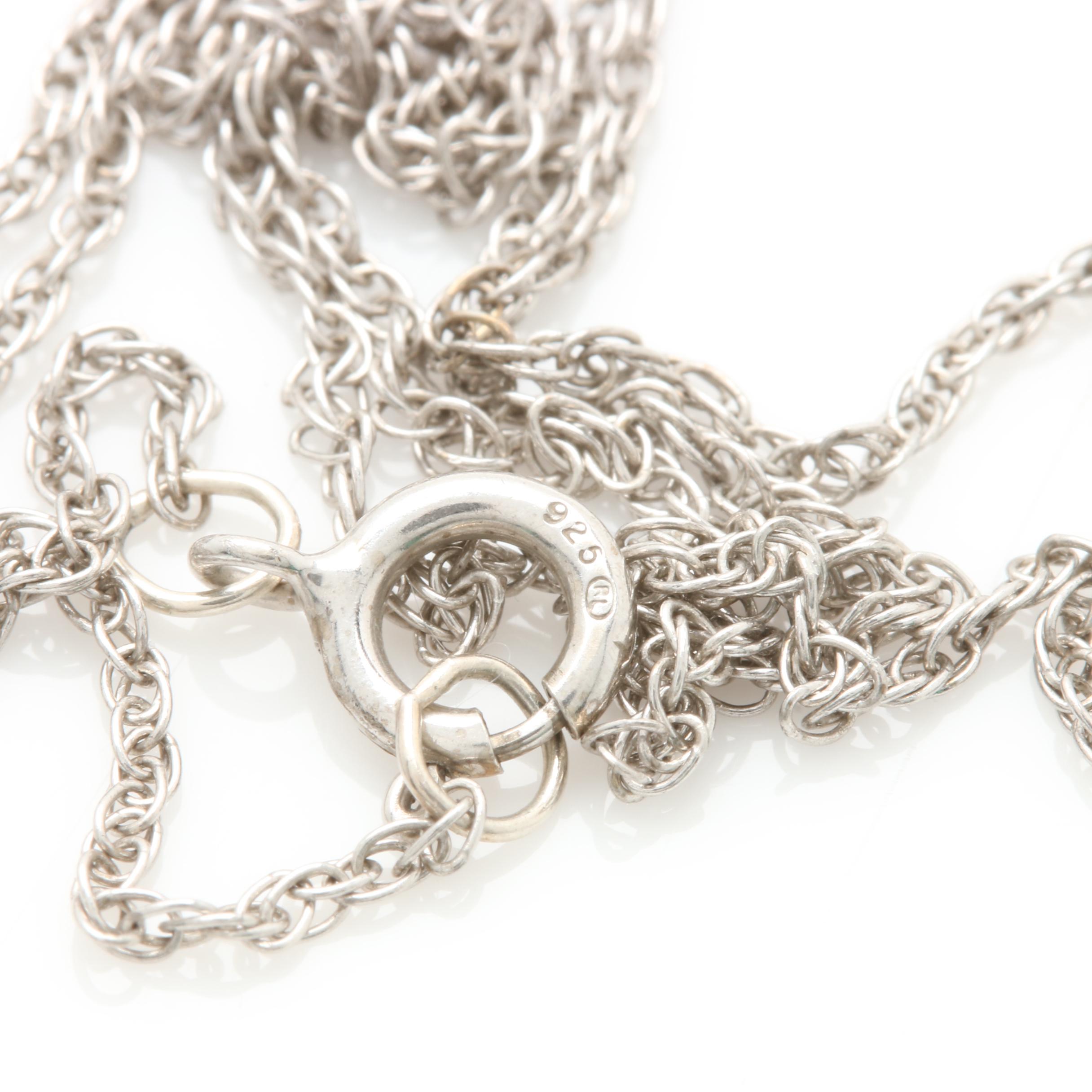 Sterling Silver and 14K Yellow Gold Diamond Cat Pendant Necklace