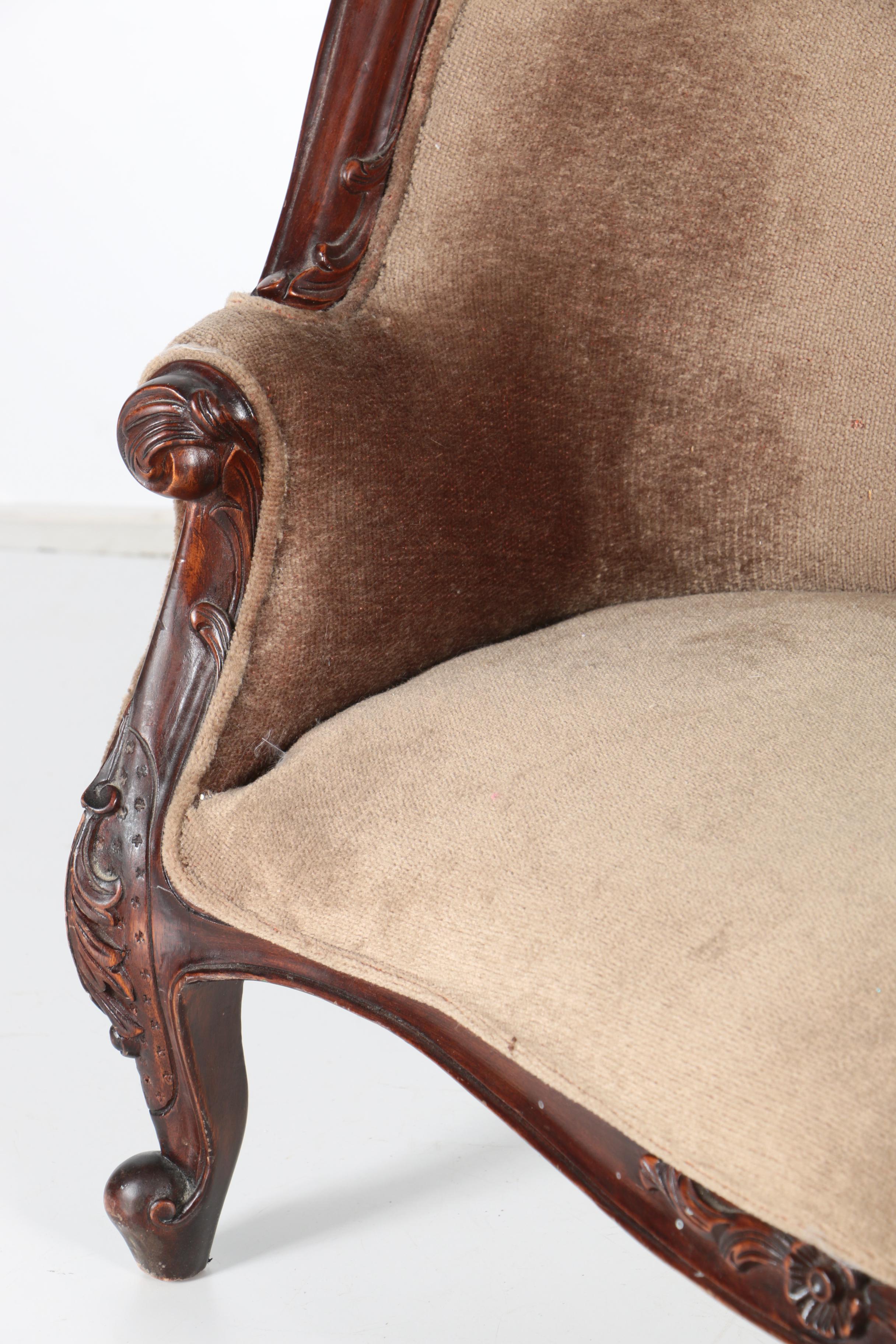 Miniature Victorian Rococo Revival Doll Couch