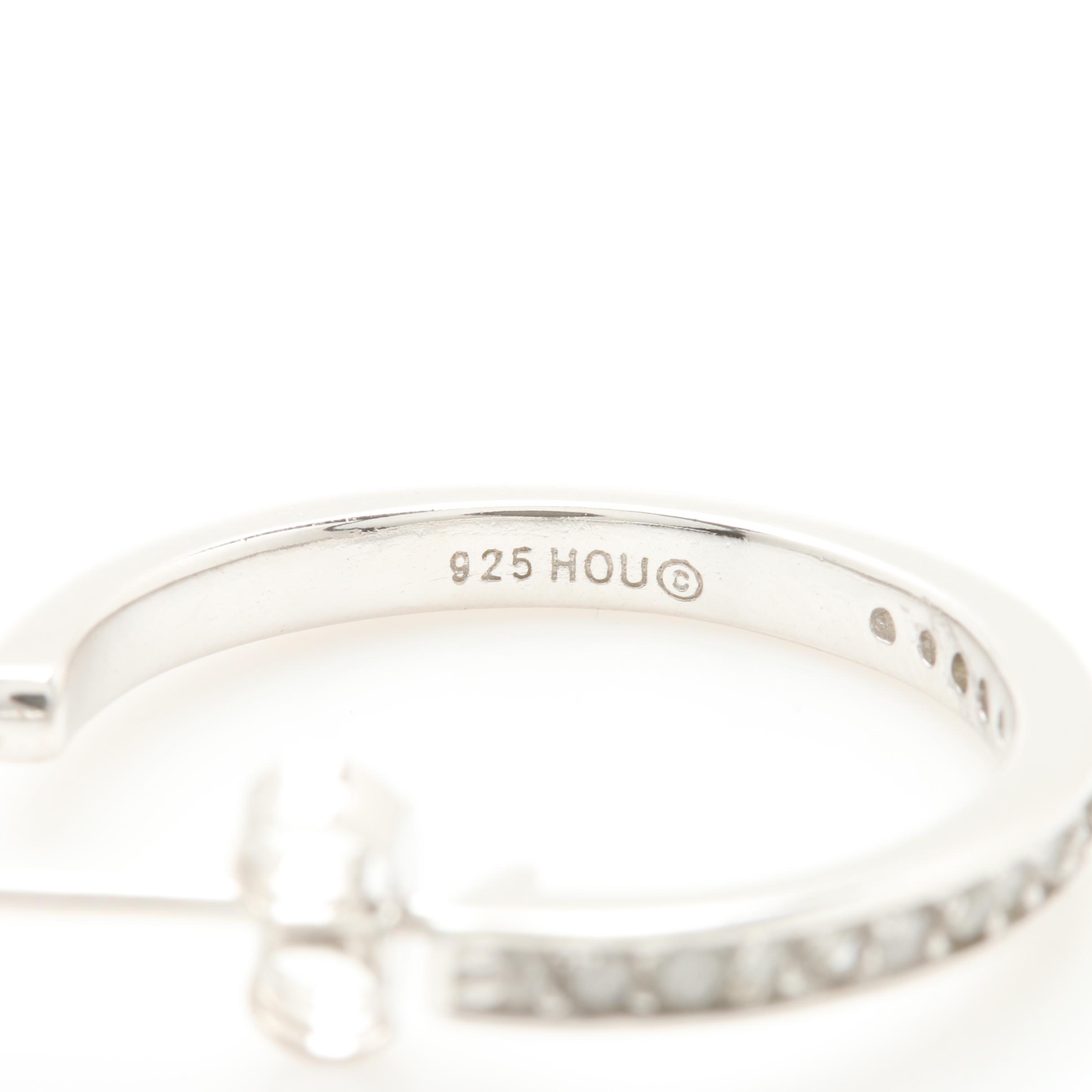 Sterling Silver Pendant and Earrings Including Rubies and Diamonds