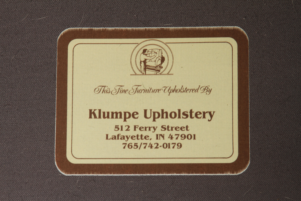 Mid Century Style Custom Upholstered Plaid Loveseat