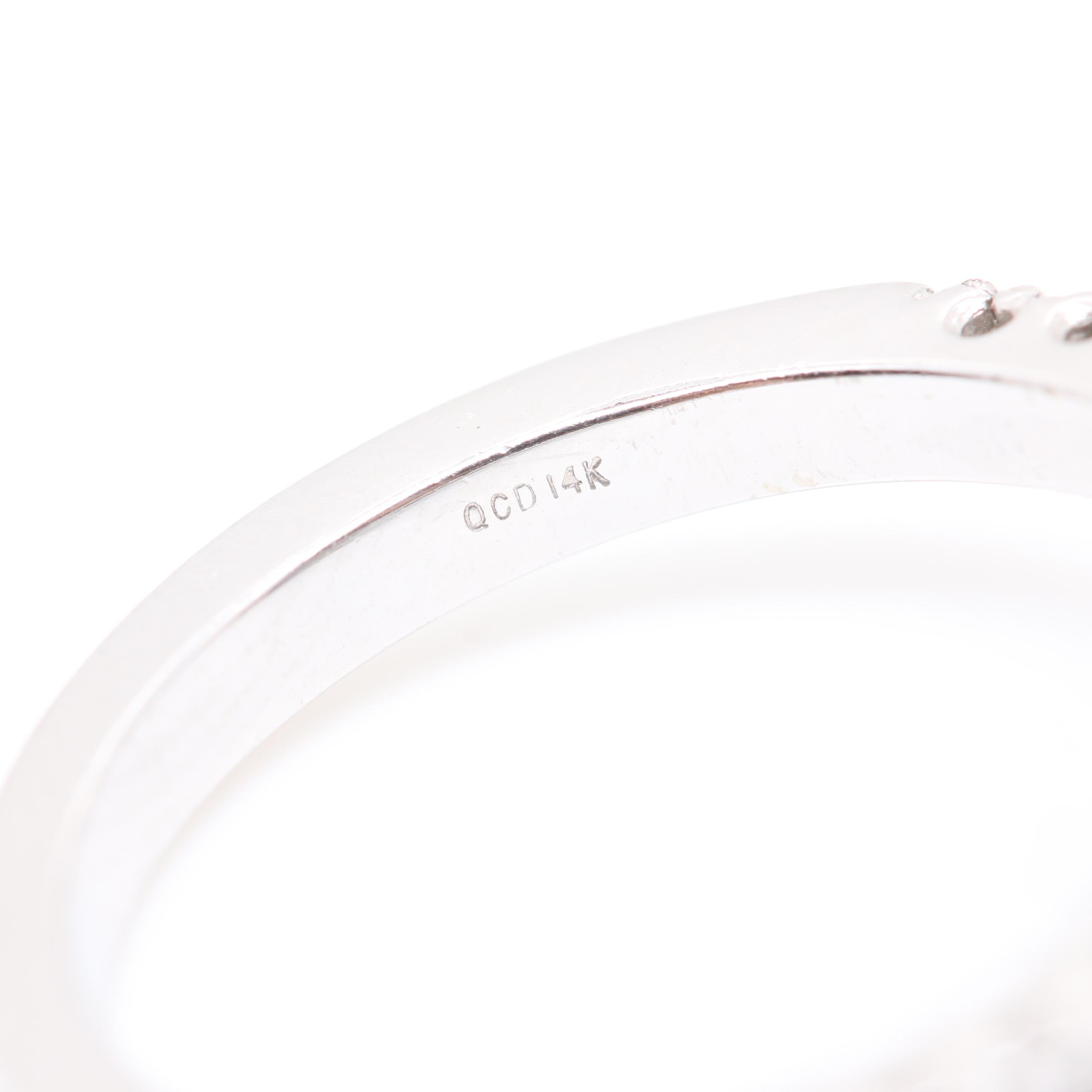 14K White Gold Sapphire and Diamond Ring