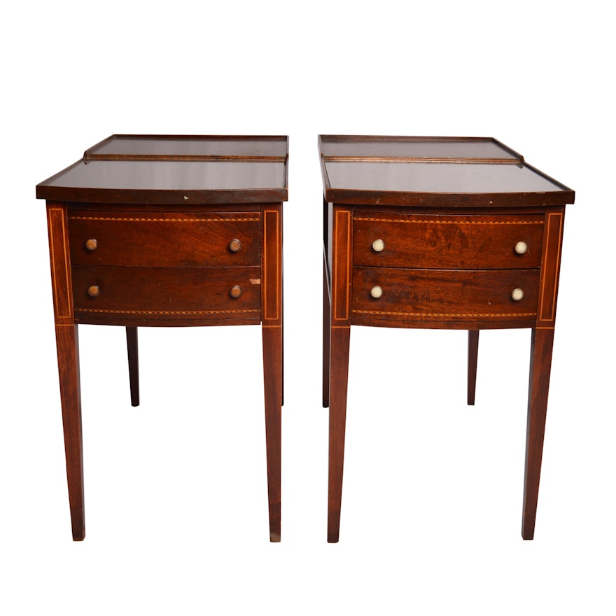 Vintage Hepplewhite Style Mahogany Side Tables by Mersman
