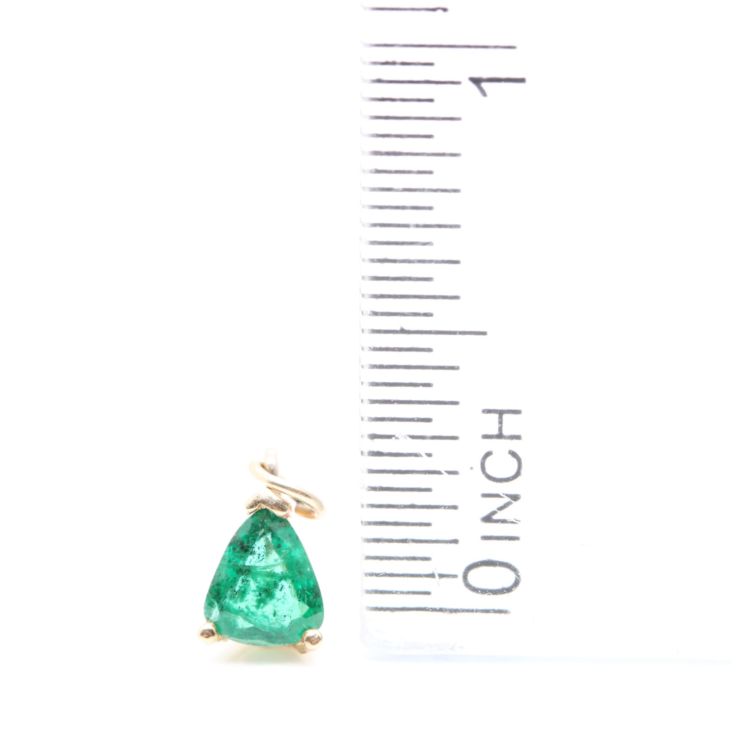 14K Yellow Gold Emerald Pendant
