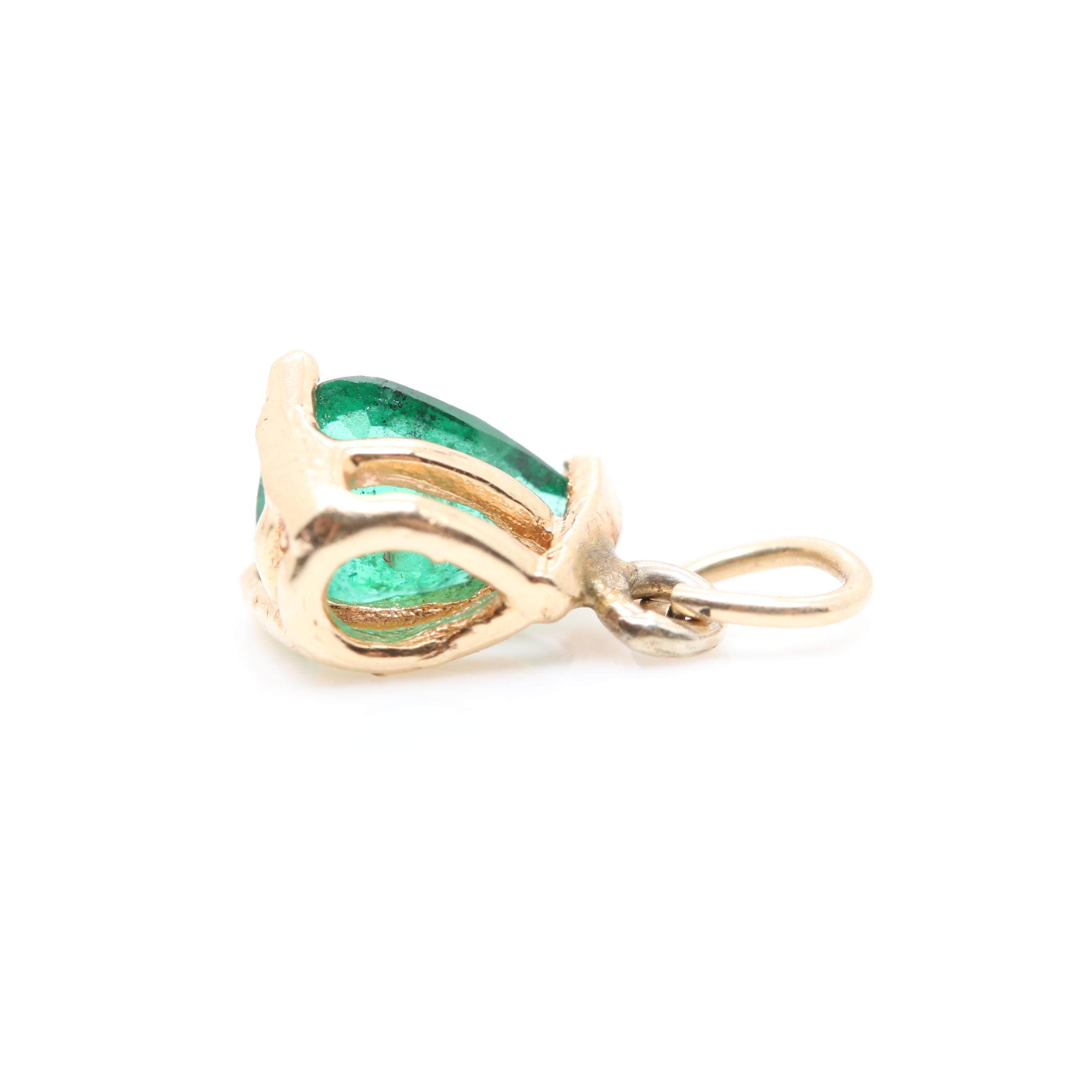 14K Yellow Gold Emerald Pendant