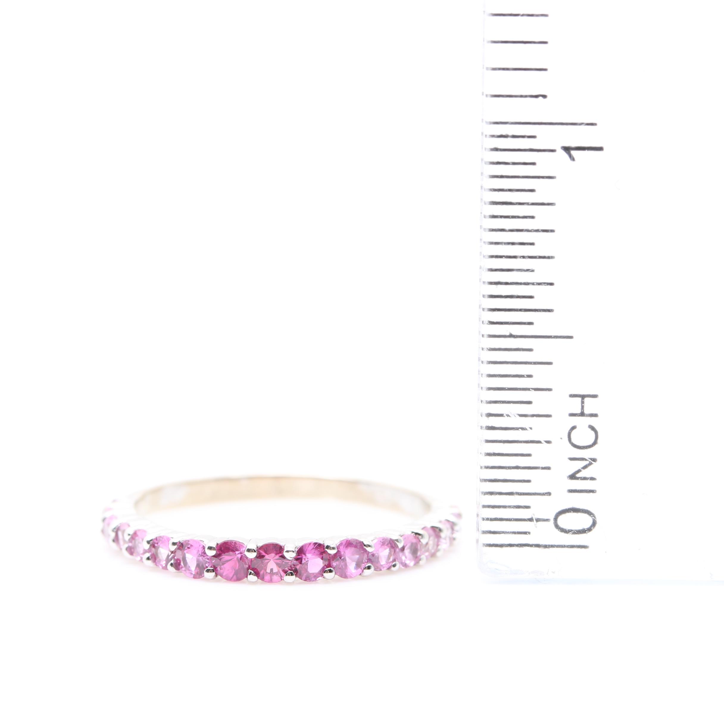 14K White Gold Pink Sapphire Ring