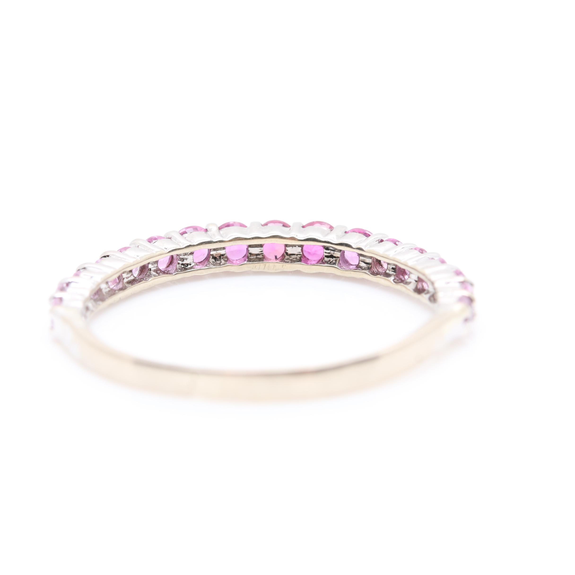 14K White Gold Pink Sapphire Ring