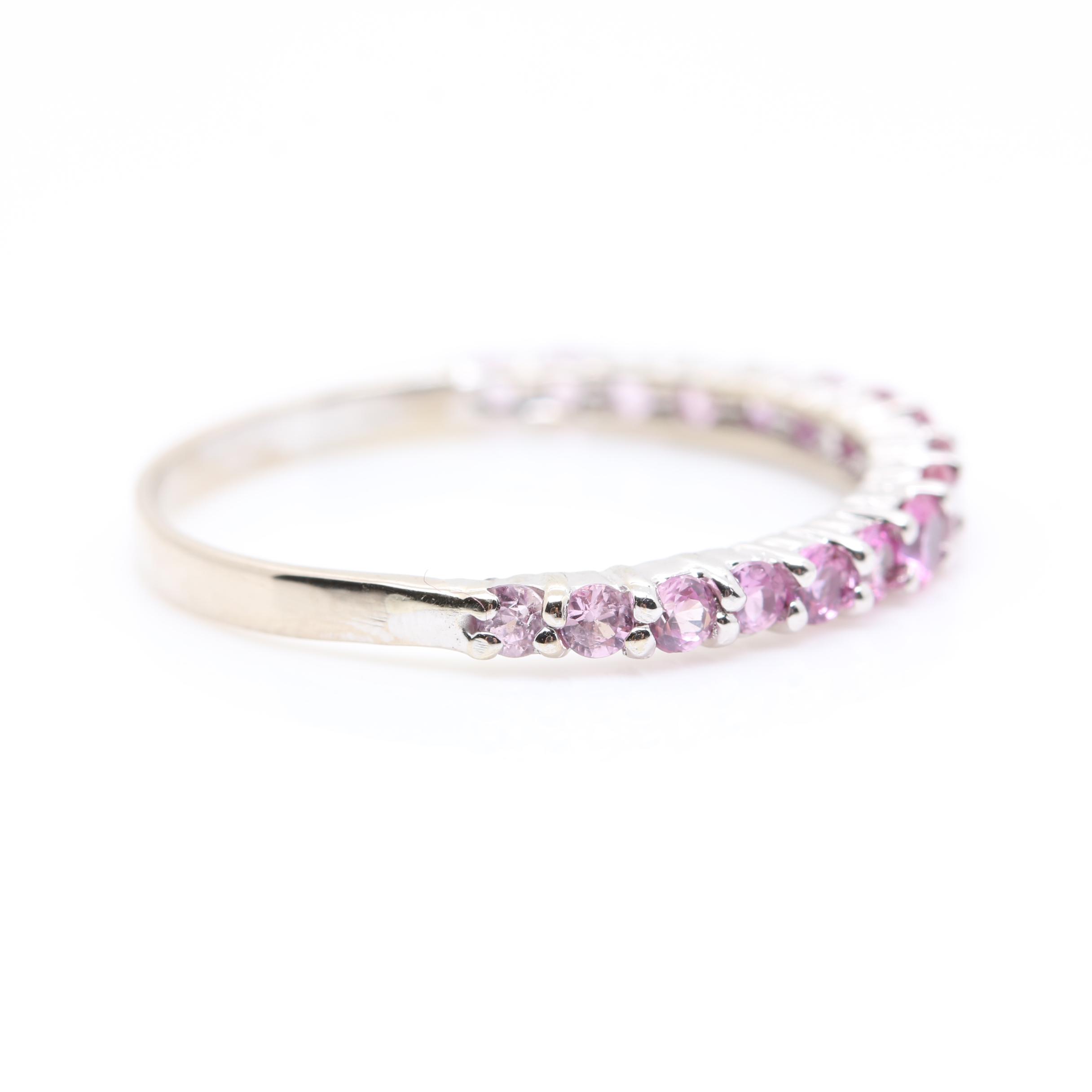 14K White Gold Pink Sapphire Ring