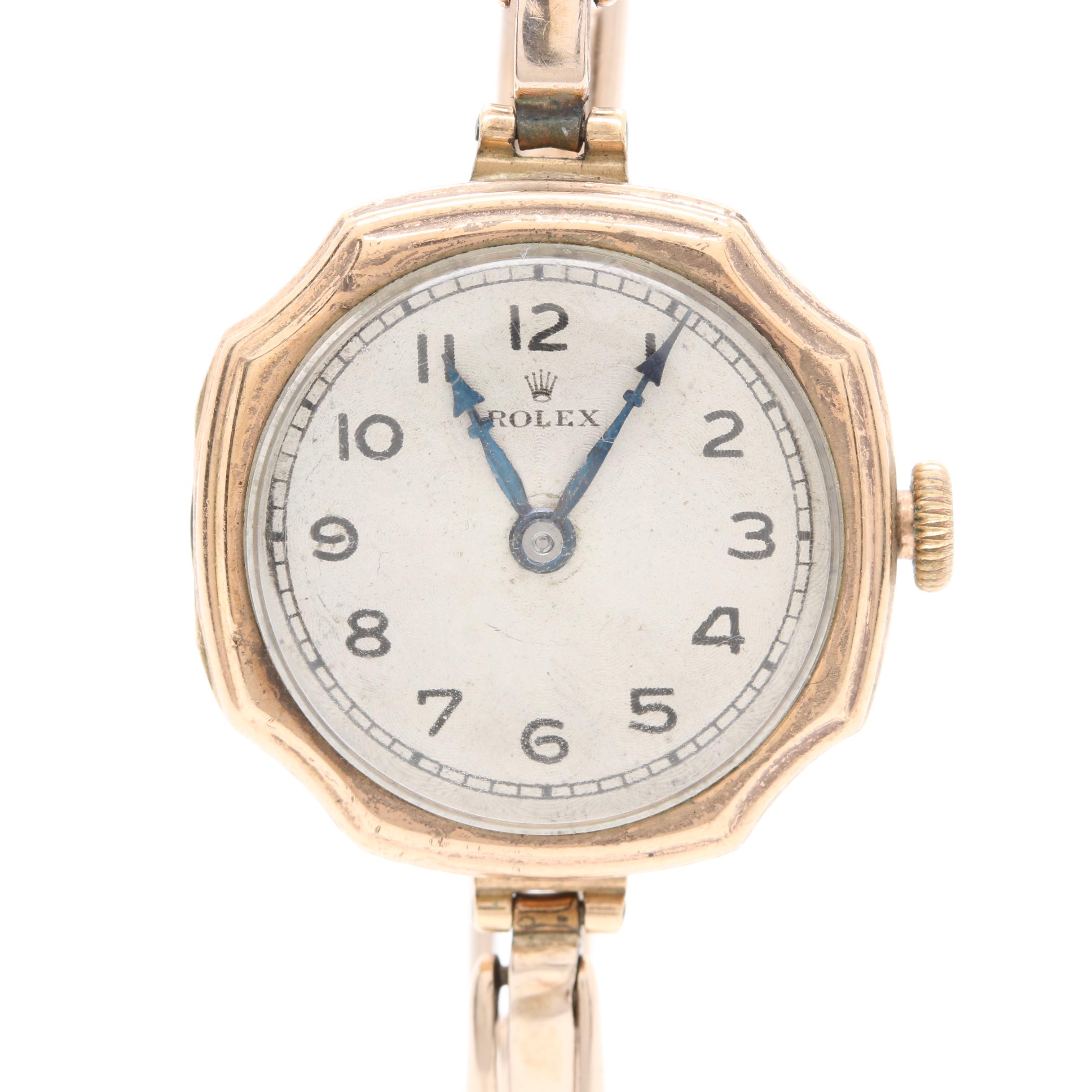 Vintage Rolex Stem Wind 9K Gold Regent Expansion Watch