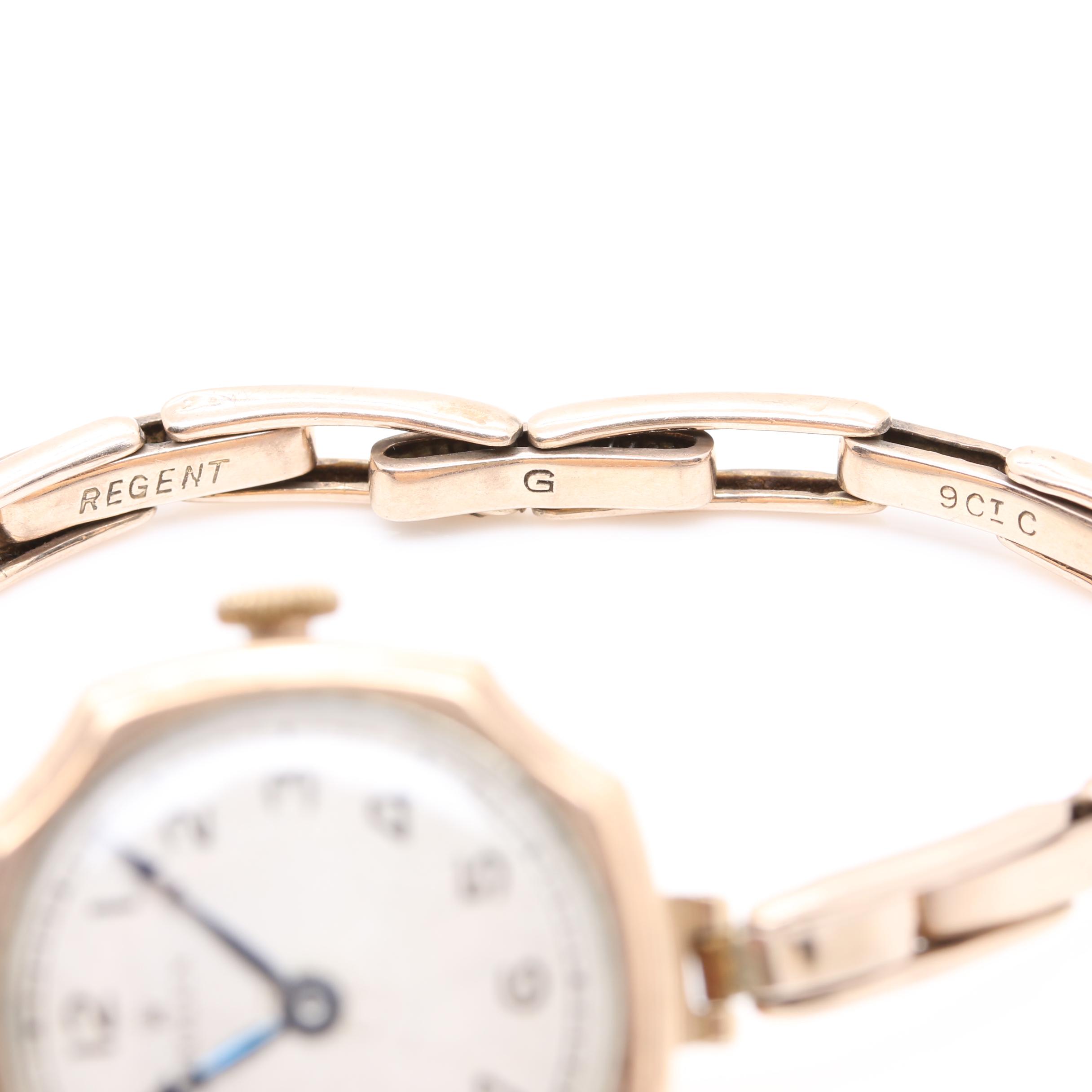 Vintage Rolex Stem Wind 9K Gold Regent Expansion Watch