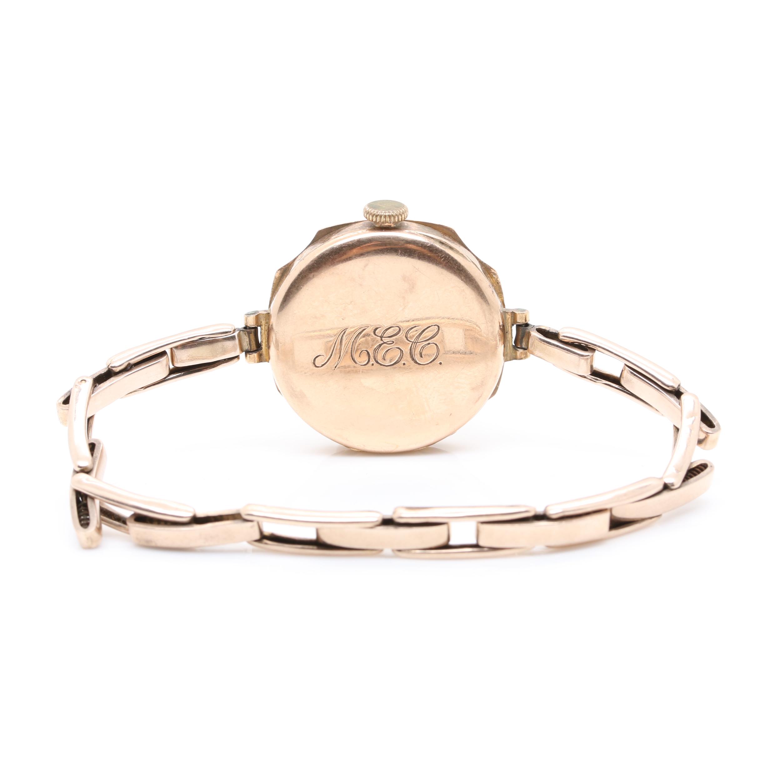 Vintage Rolex Stem Wind 9K Gold Regent Expansion Watch