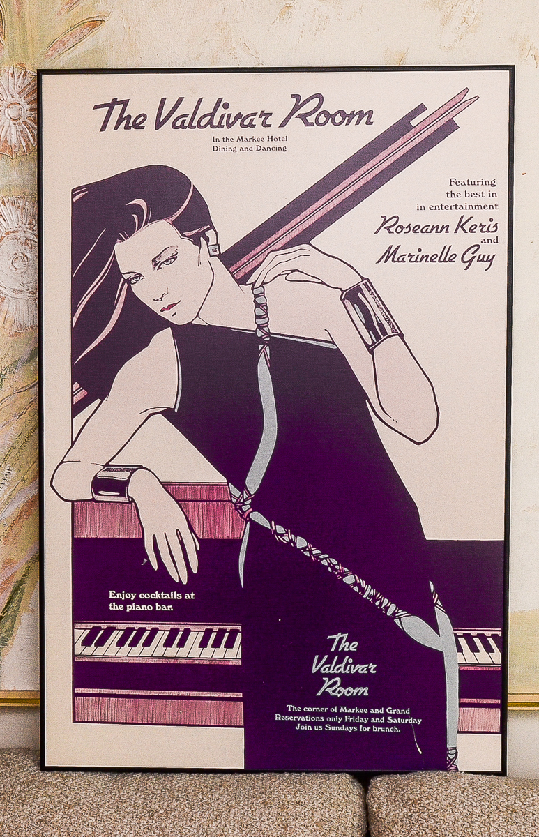 "L.A Law" Prop Poster "The Valdivar Room" Piano Lounge In Style of Patrick Nagel