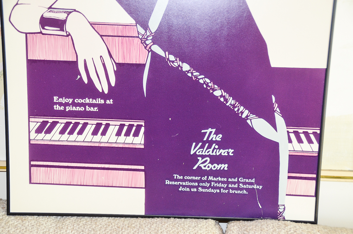 "L.A Law" Prop Poster "The Valdivar Room" Piano Lounge In Style of Patrick Nagel