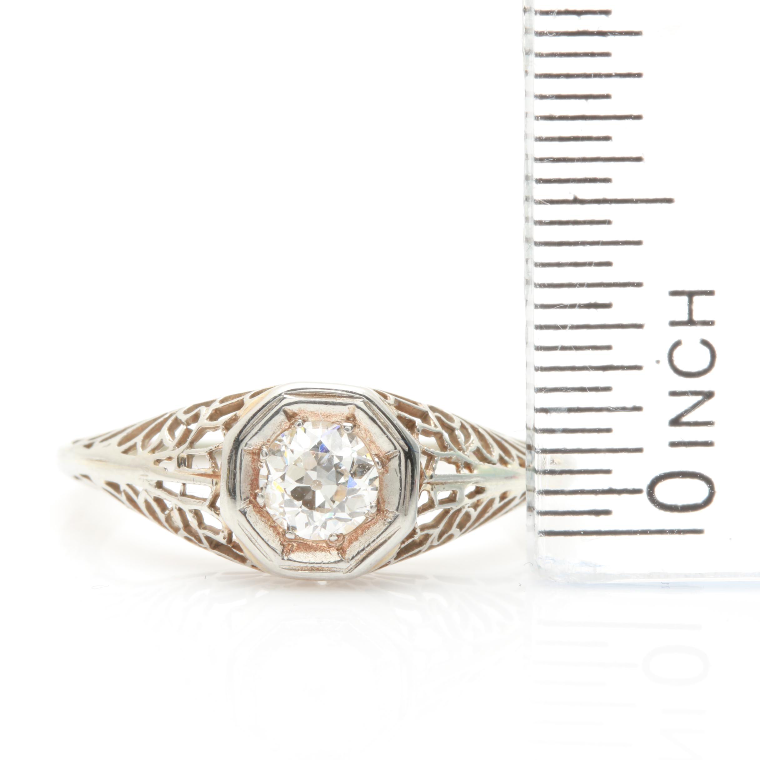 18K White Gold Diamond Ring