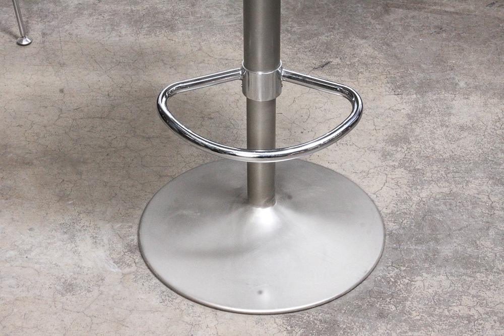 Modern Silver Tone Metal Bar Stool