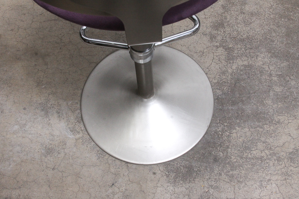 Modern Silver Tone Metal Bar Stool