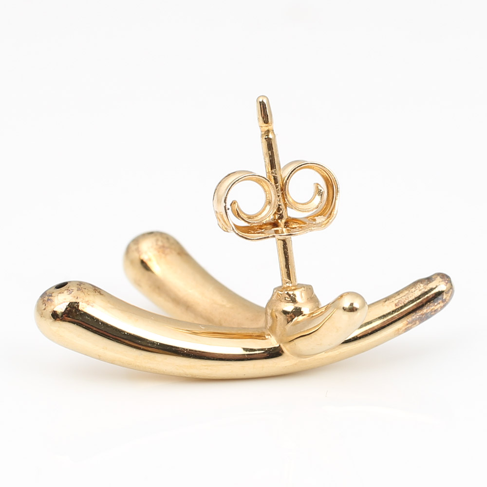 14K Yellow Gold "X" Earrings