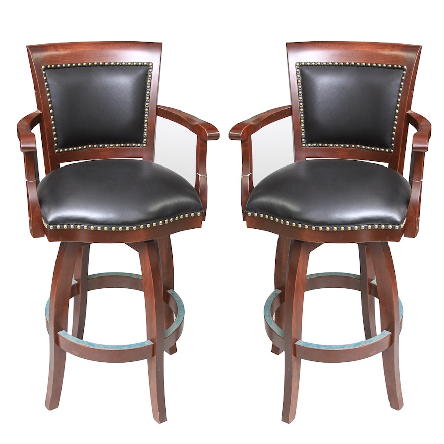 Pair of Faux Leather Bar Stools