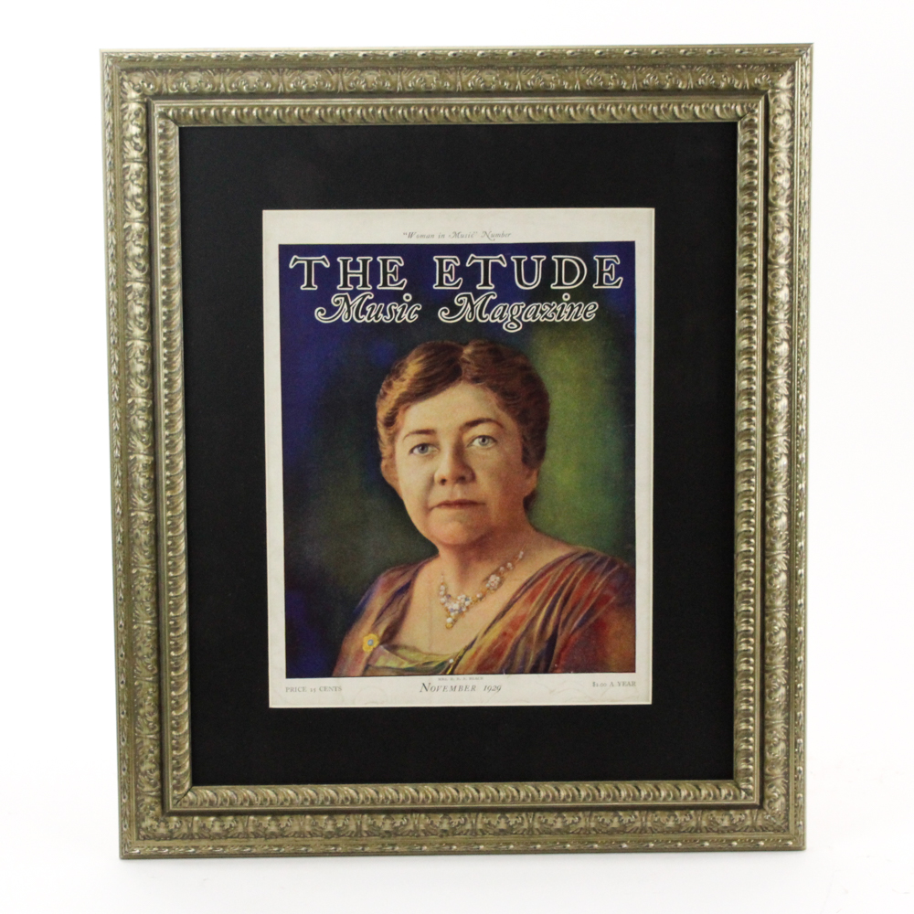 Framed November 1929 Cover of "The Etude Music Magazine"