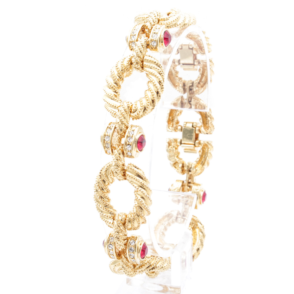 Jacqueline Kennedy Collection Rope Design Crystal Link Bracelet