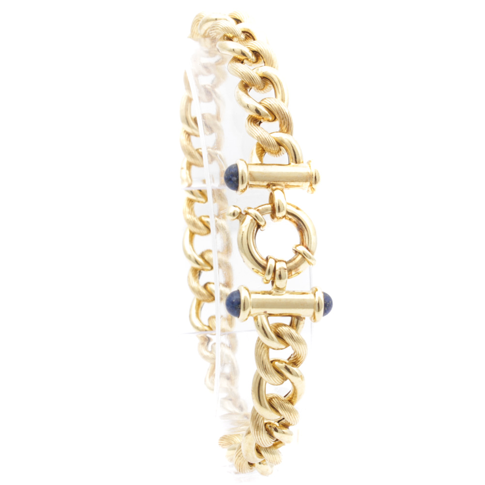 14K Yellow Gold with Lapis Bracelet
