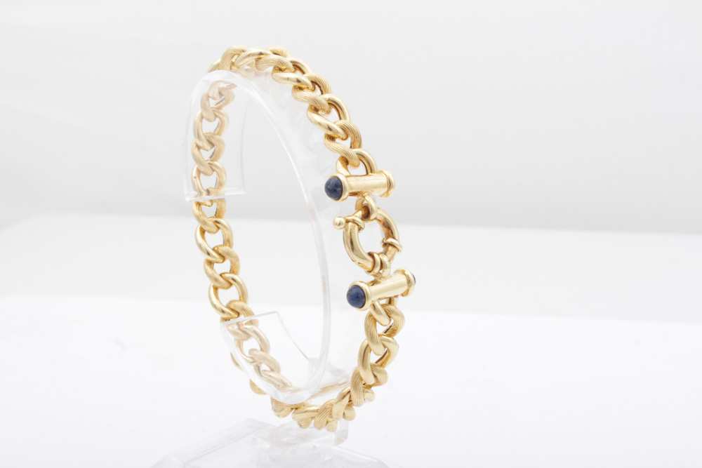 14K Yellow Gold with Lapis Bracelet