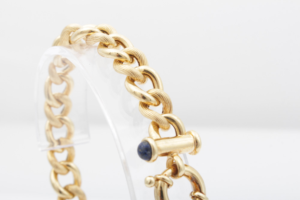 14K Yellow Gold with Lapis Bracelet