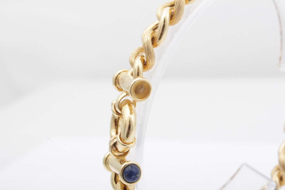 14K Yellow Gold with Lapis Bracelet