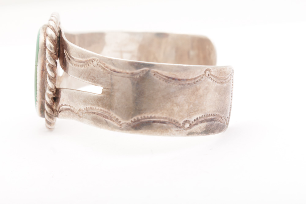 Southwestern Sterling Silver Turquoise Cuff