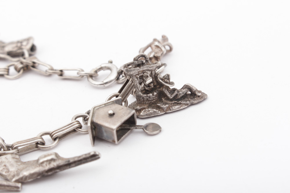 Vintage Sterling Silver Charm Bracelet