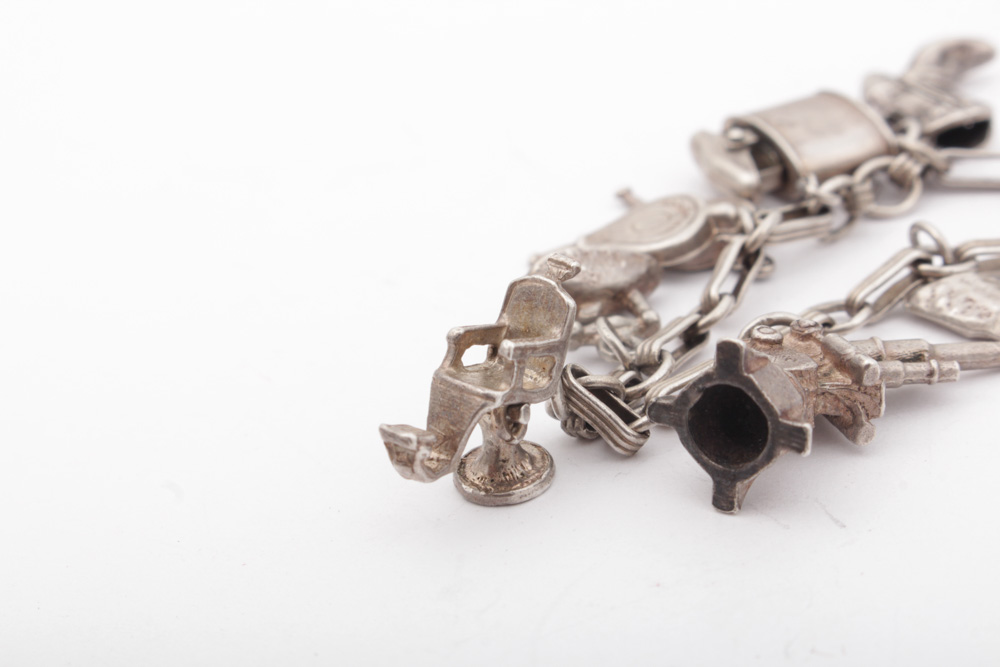 Vintage Sterling Silver Charm Bracelet