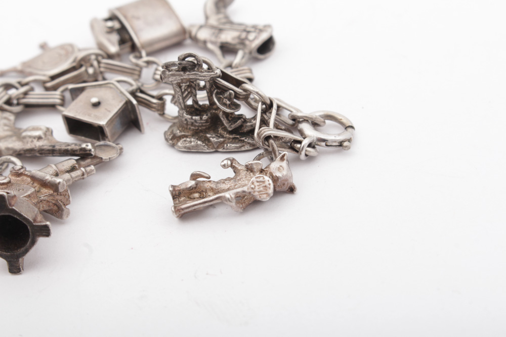 Vintage Sterling Silver Charm Bracelet