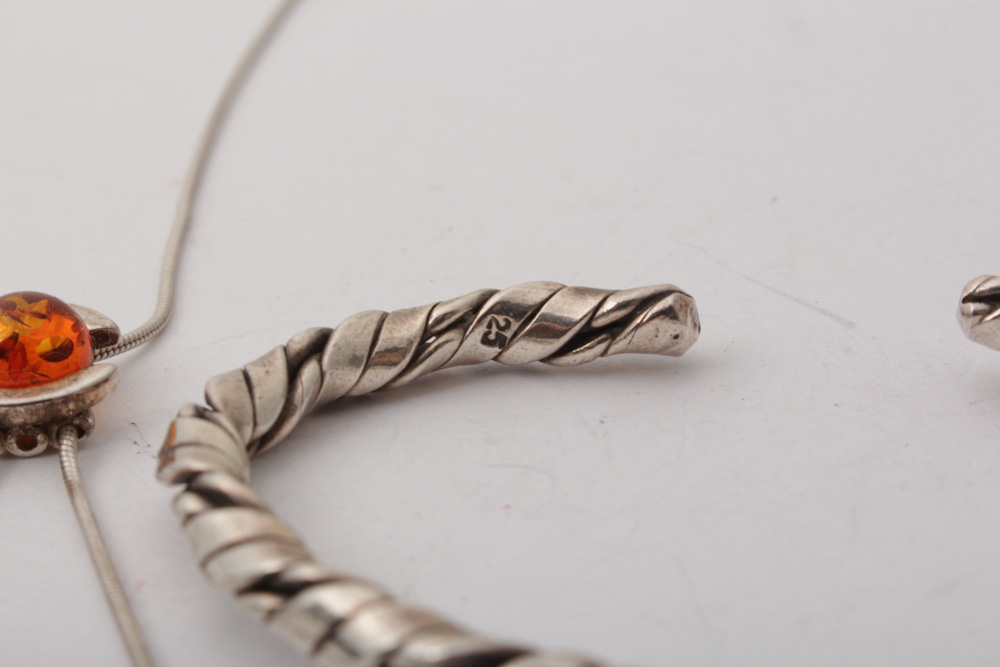 Sterling Silver Amethyst, Garnet Jewelry