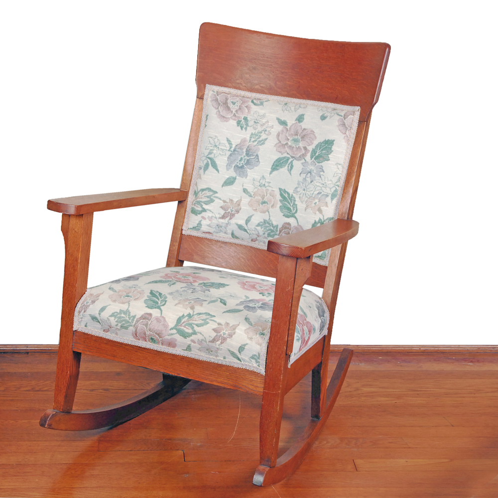 Vintage Arts and Crafts Style Oak Rocking Chair