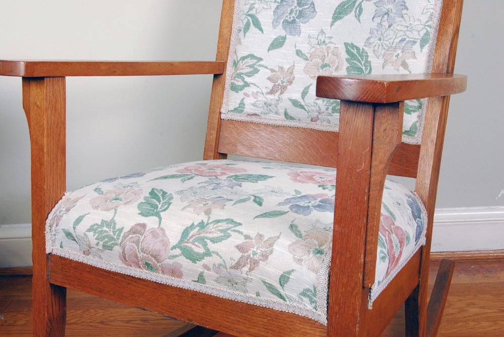 Vintage Arts and Crafts Style Oak Rocking Chair