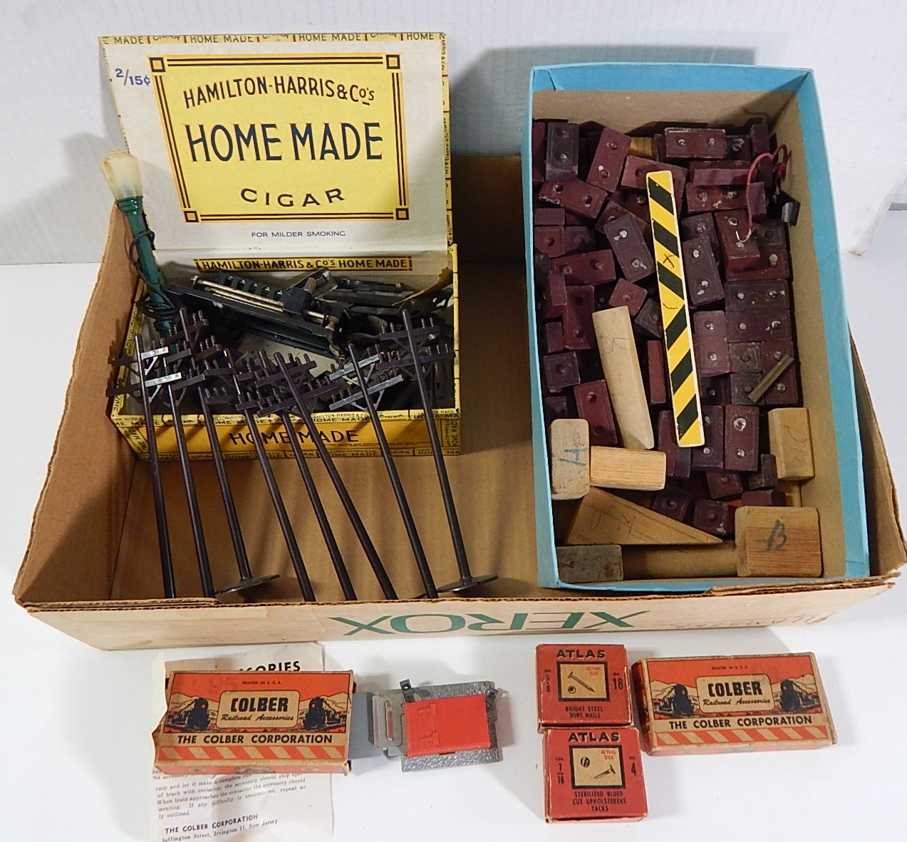 Vintage Train Accessories with Colber, and Lionel Tracks
