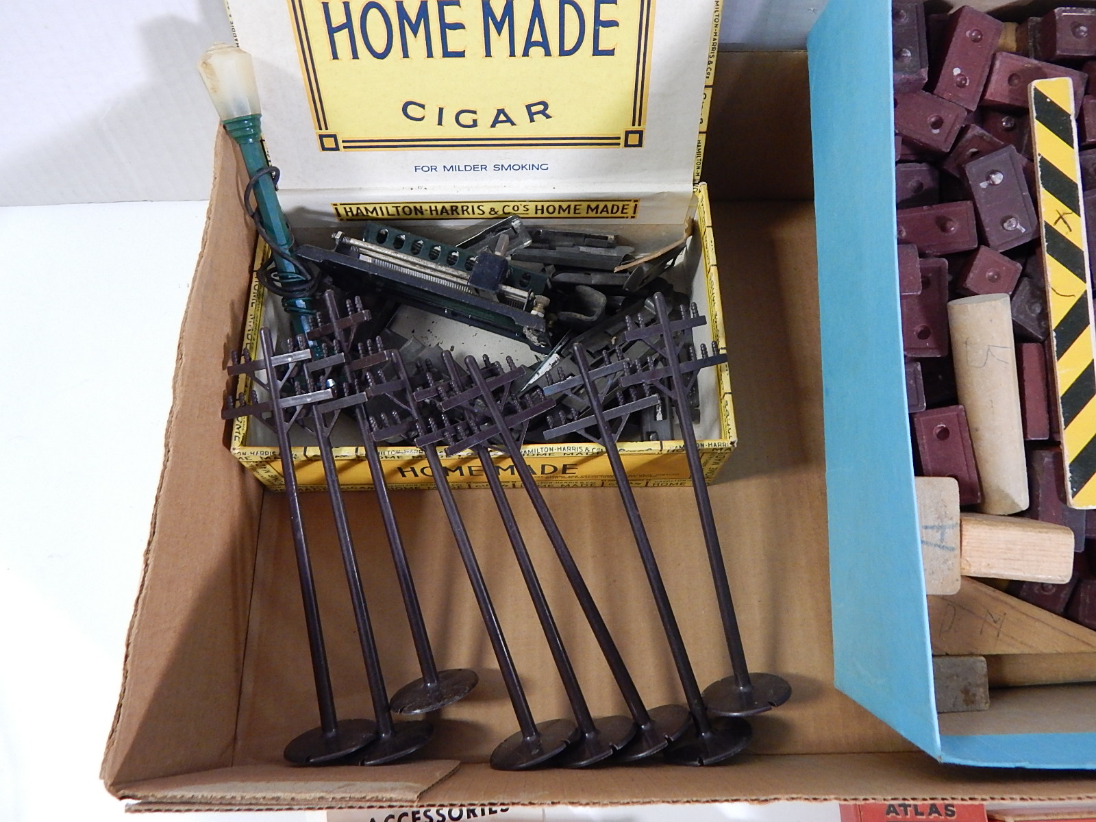 Vintage Train Accessories with Colber, and Lionel Tracks