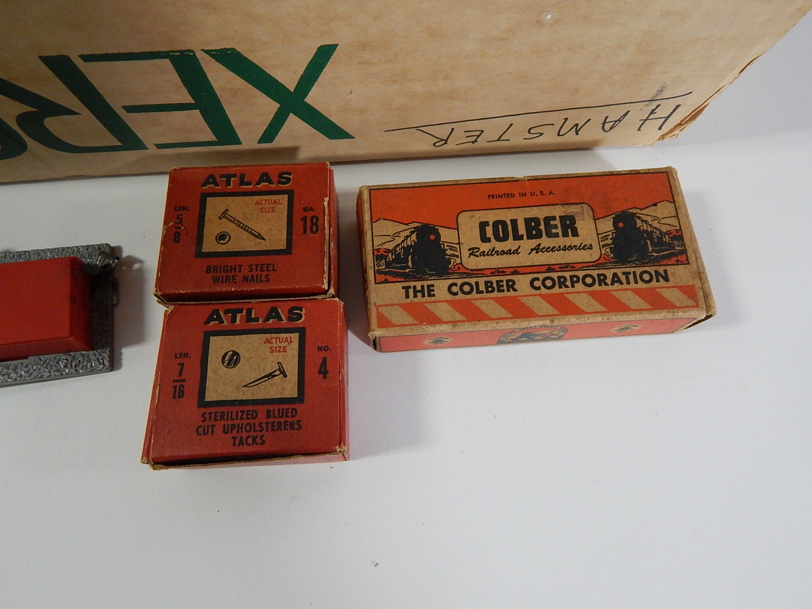 Vintage Train Accessories with Colber, and Lionel Tracks