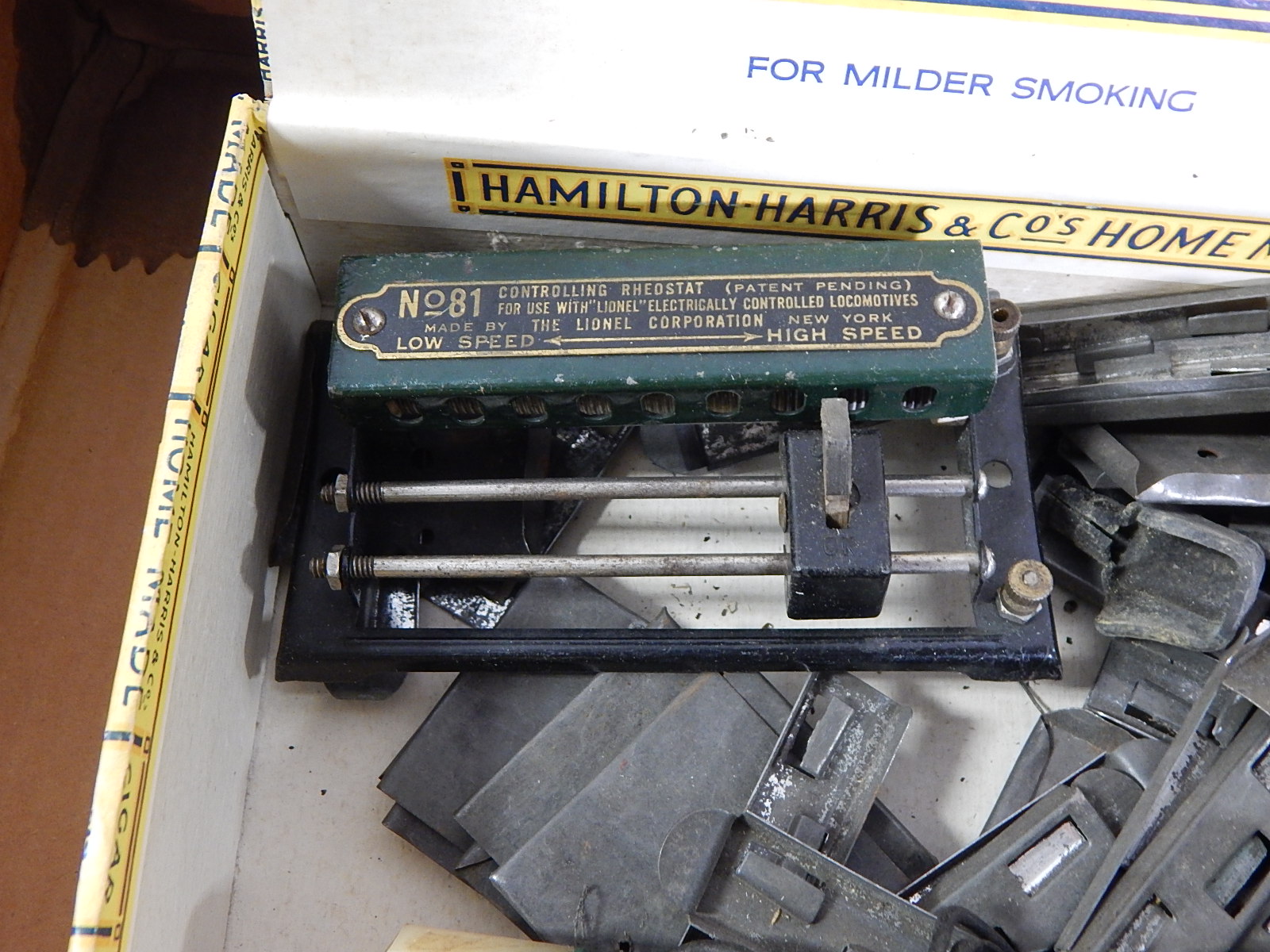 Vintage Train Accessories with Colber, and Lionel Tracks