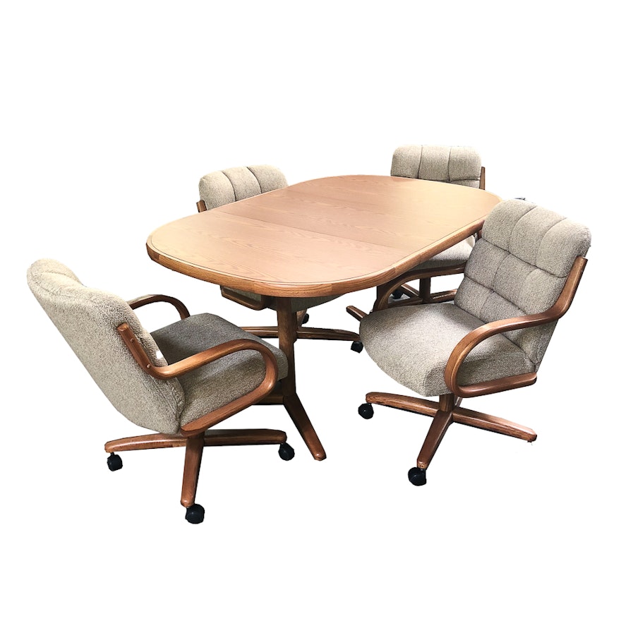 Contemporary Style Conference or Dining Table with Upholstered Chairs