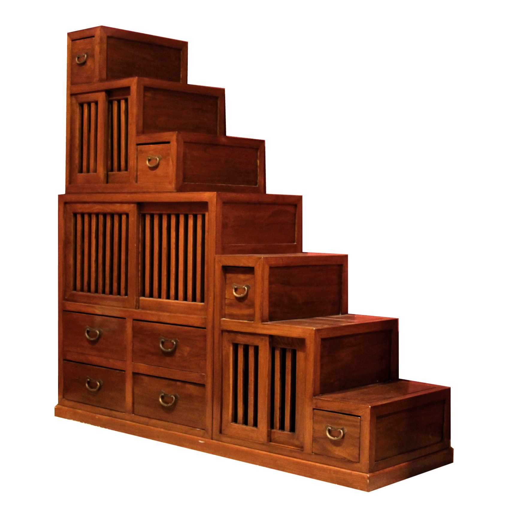 Vintage Japanese Step Tansu Cabinet