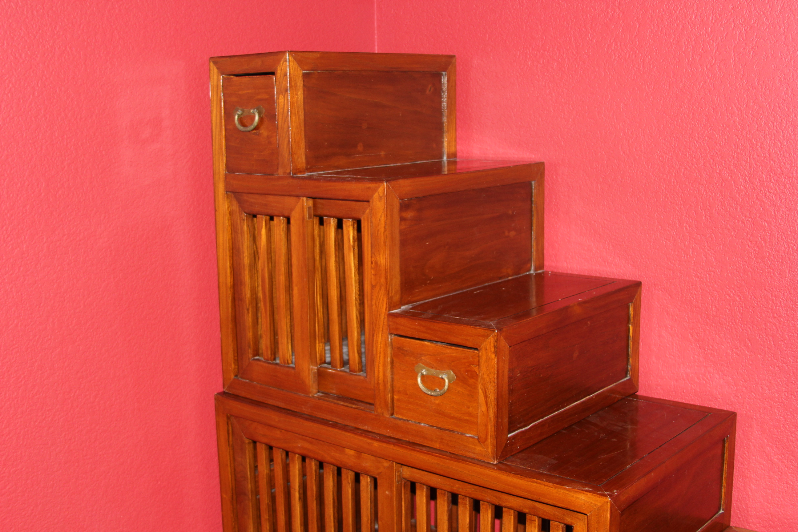 Vintage Japanese Step Tansu Cabinet