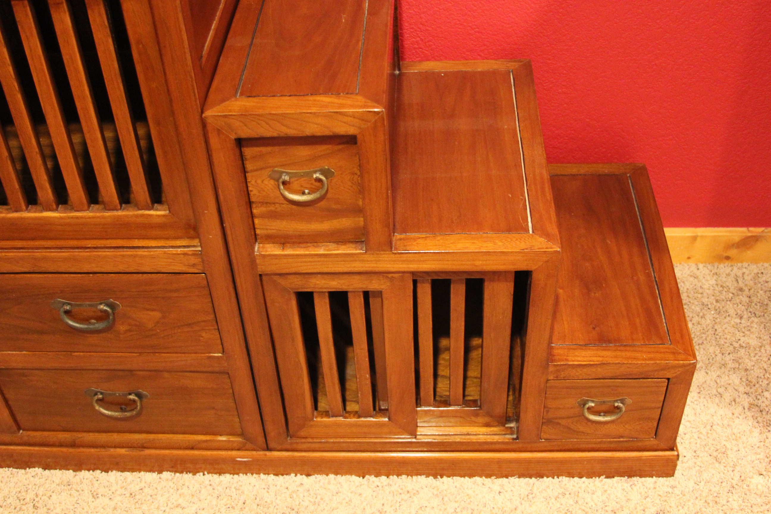 Vintage Japanese Step Tansu Cabinet