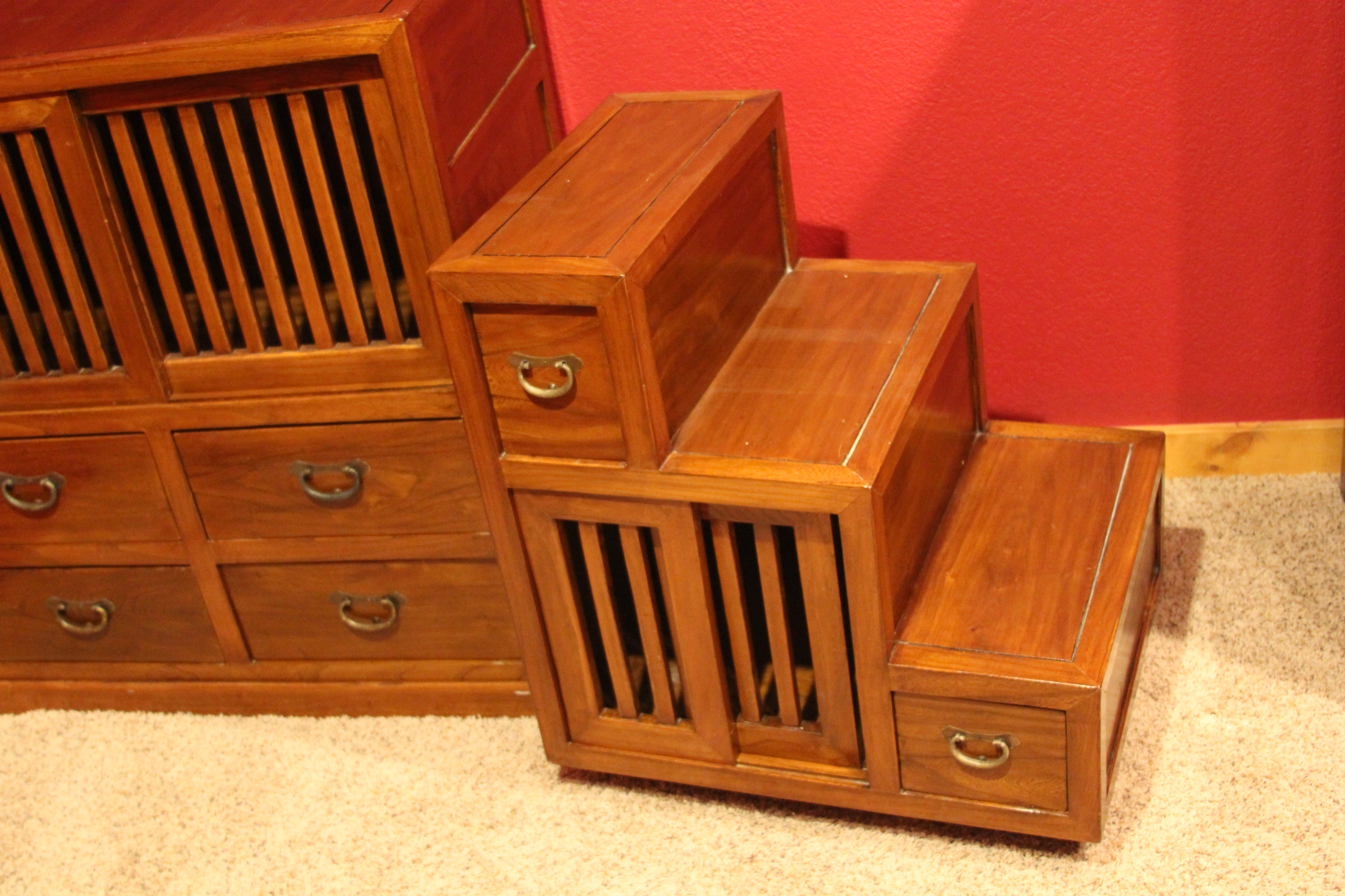 Vintage Japanese Step Tansu Cabinet
